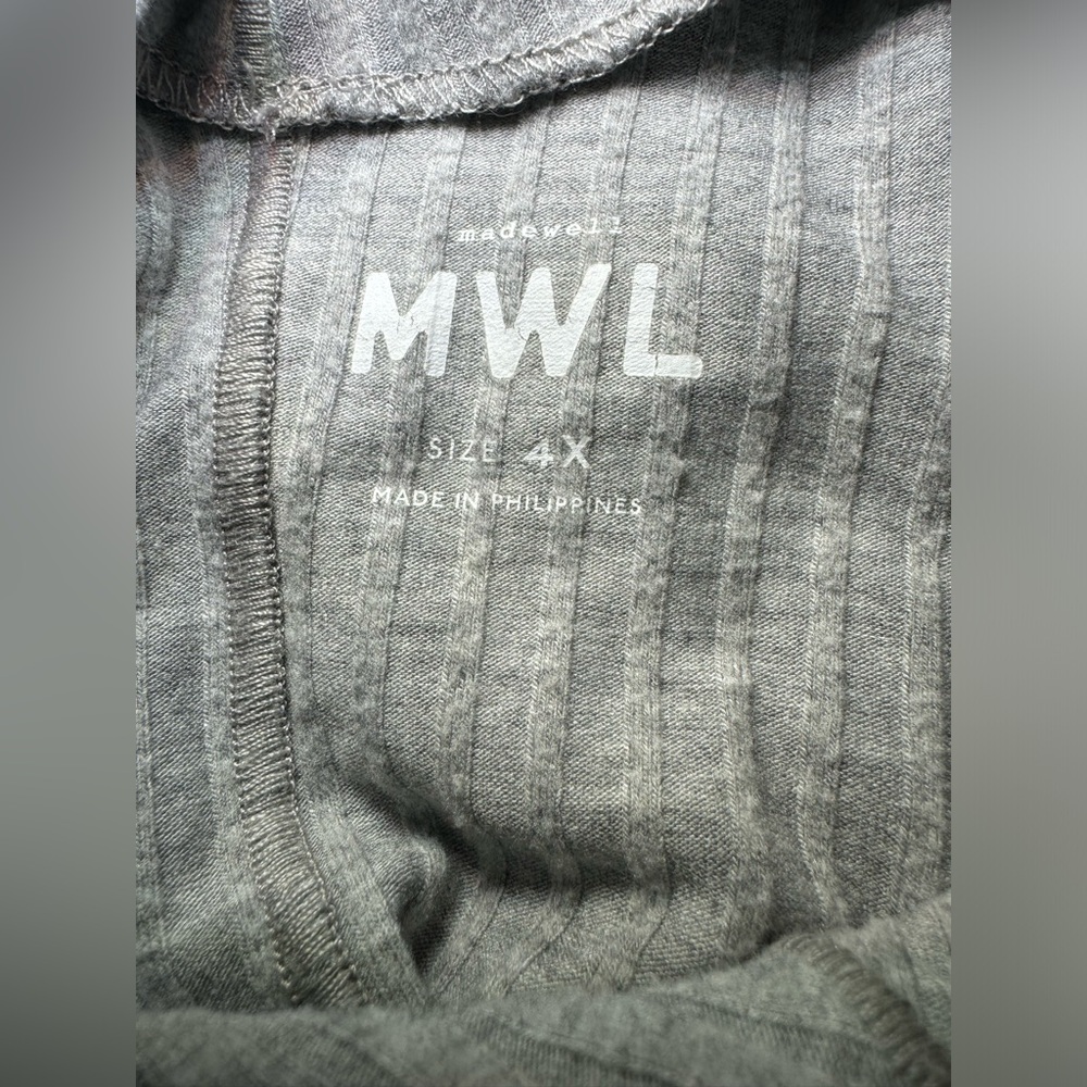 Madewell MWL Long Sleeve Mock Turtleneck Ribbed Shirt Loungewear Size 4X - Picture 7 of 10